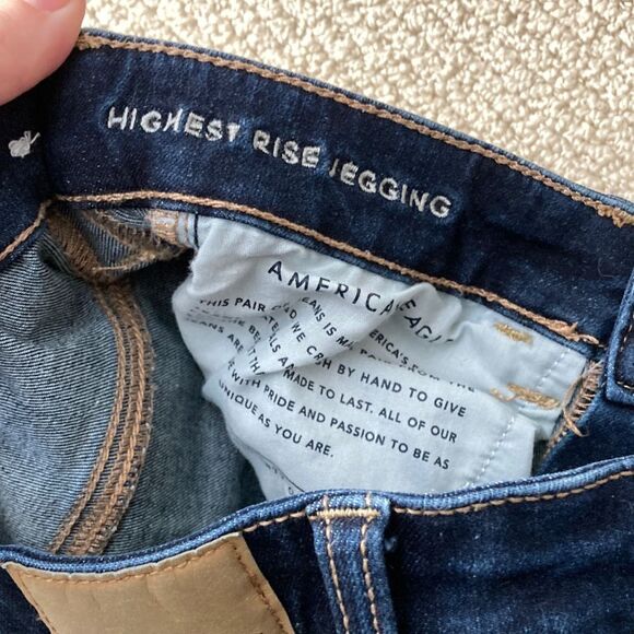NEW American Eagle Highest Rise Jegging 360 Stretch Dark Wash Size 2 Pants NWOT - Picture 4 of 11